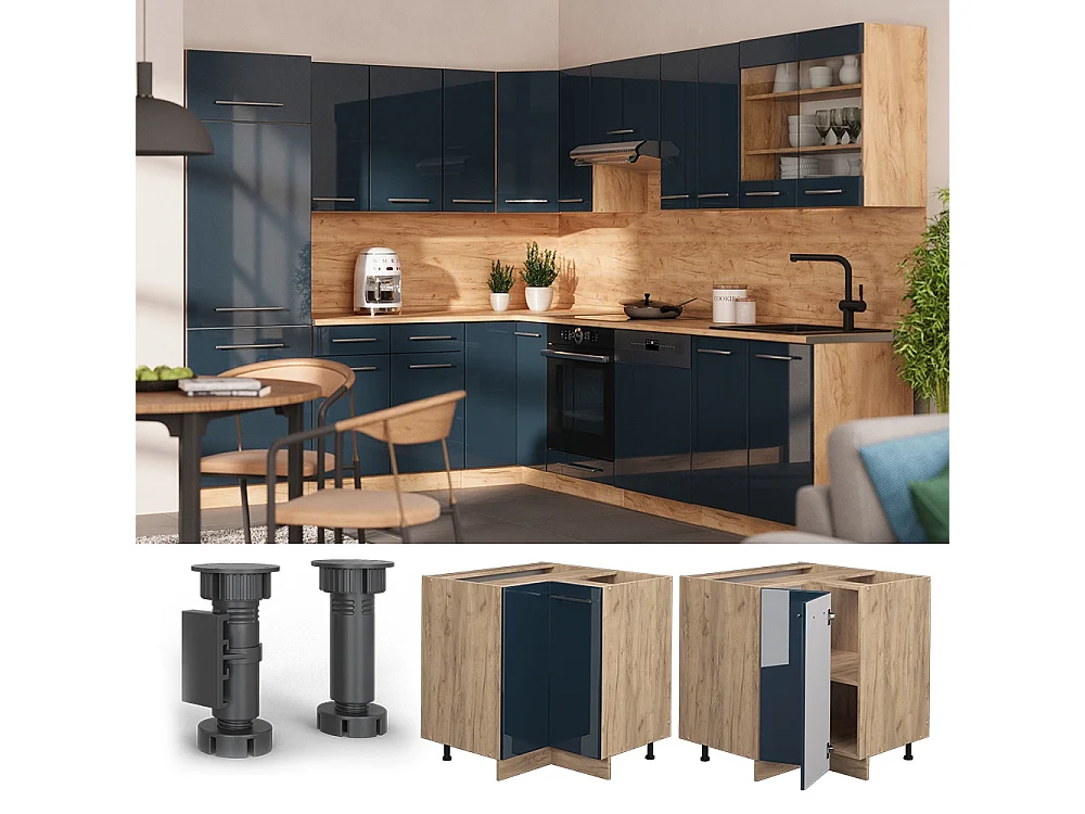 Meuble dangle bleu foncé brillant 80.5x60x82 fame-line