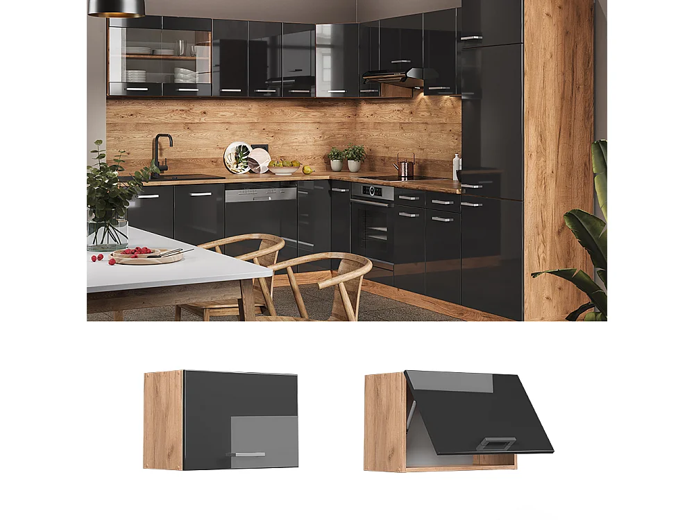 Hängeschrank anthrazit hochglanz 60x31x40 r-line