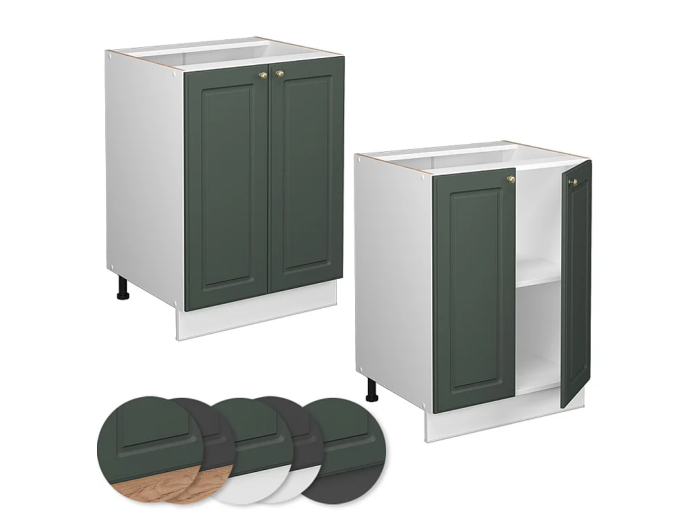 Meuble bas de cuisine vert or campagne 60x51.6x82 fame-line