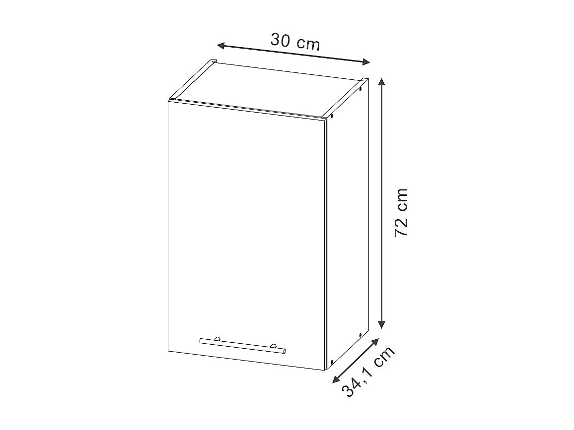 Armario colgante azul oscuro alto brillo 30x34.1x72 fame-line