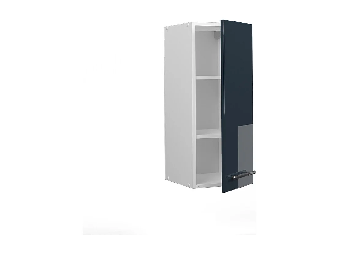 Elément haut de cuisine bleu foncé brillant 30x34.1x72 fame-line