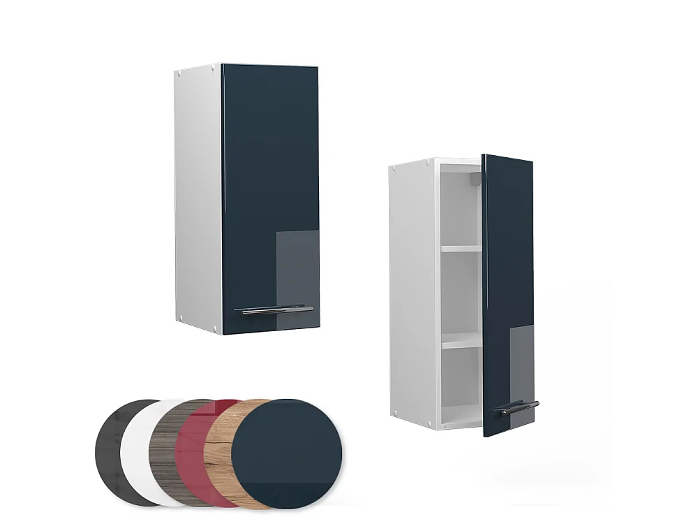 Wall cabinet dark blue high gloss 30x34.1x72 fame-line