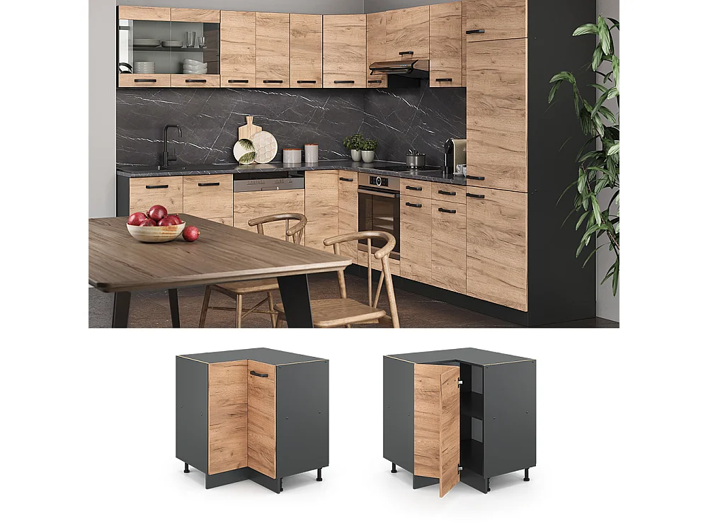 Meuble dangle chêne de force doré 75.6x60x81.6 r-line