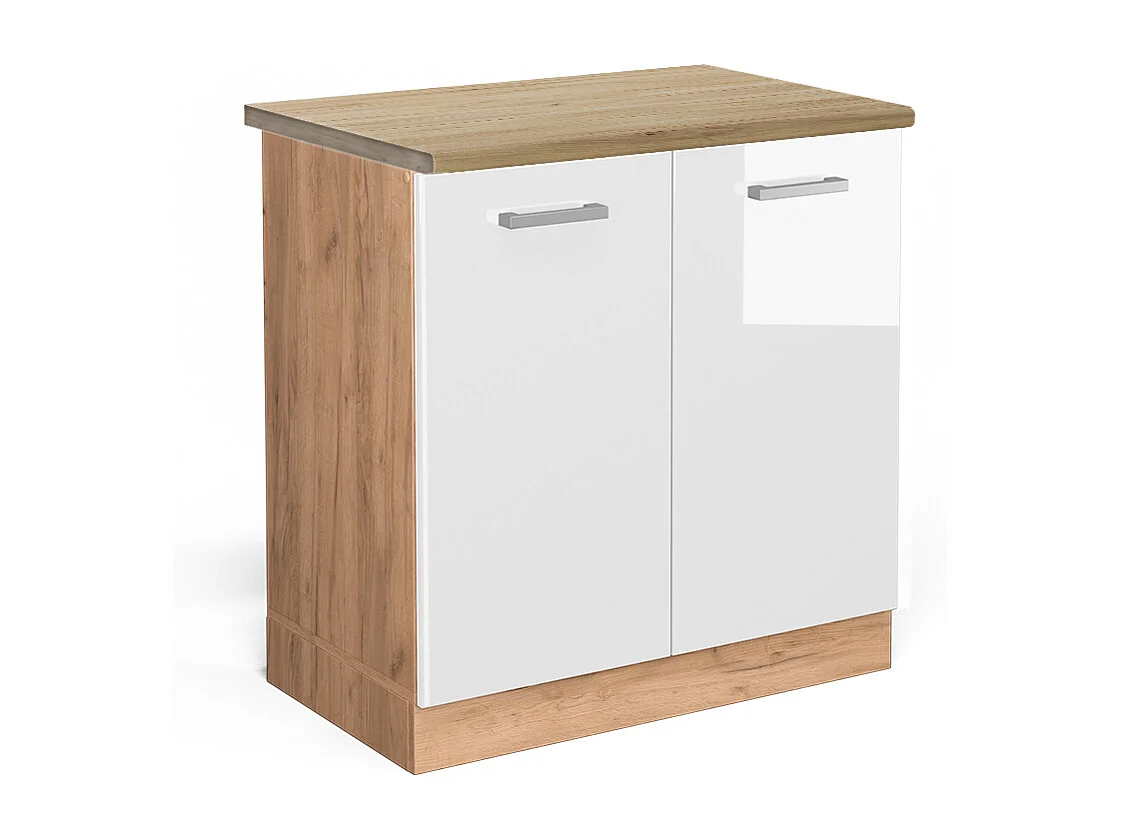 Mobile lavello cucina bianco lucido 80x60x81.6 r-line