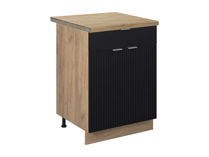 Meuble cuisine noir rayé 60x60x82 fame-line