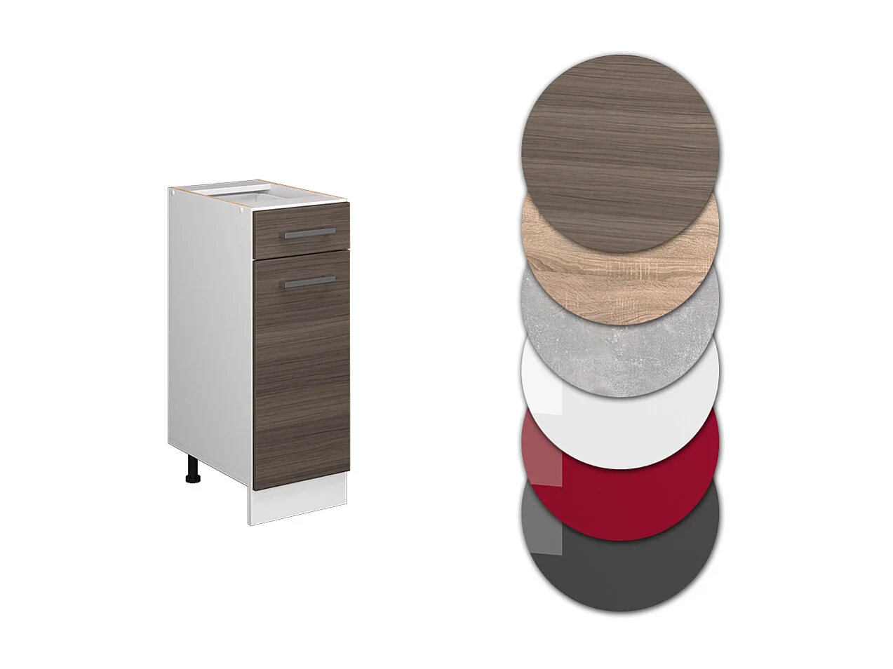 Mobiletto base per cucina grigio nobile 30x46x81.6 r-line