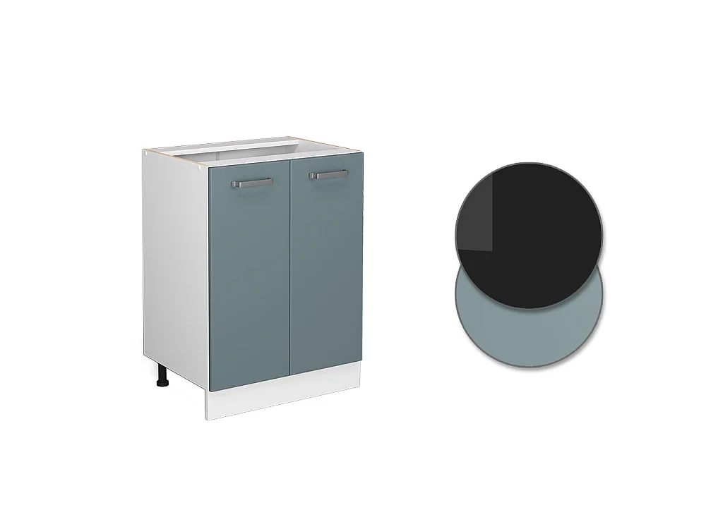 Meuble bas de cuisine bleu-gris 60x60x81.6 r-line
