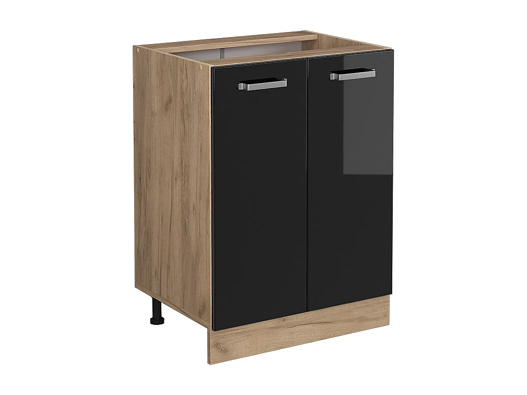 Mueble bajo de cocina negro brillo intenso 60x46x81.6 r-line
