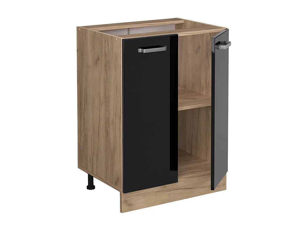 Mueble bajo de cocina negro brillo intenso 60x46x81.6 r-line