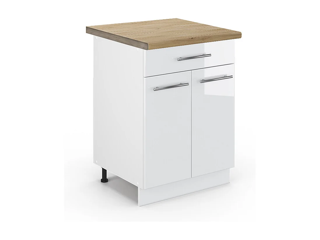 Mueble bajo de cocina blanco alto brillo 60x60x82 fame-line