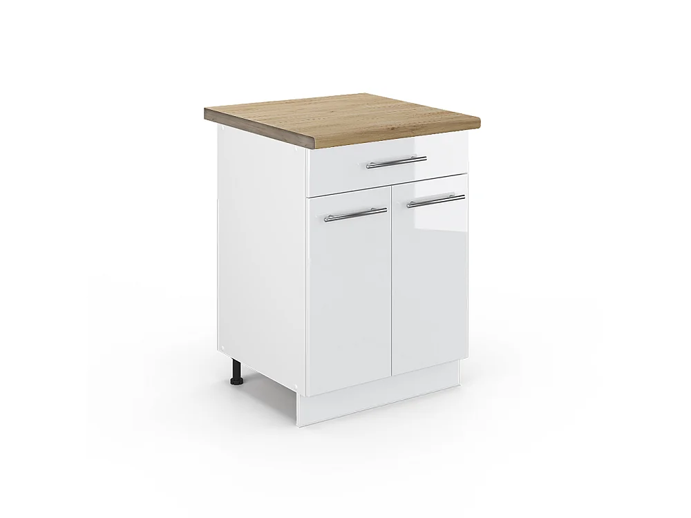 Meuble cuisine blanc haute brillance 60x60x82 fame-line