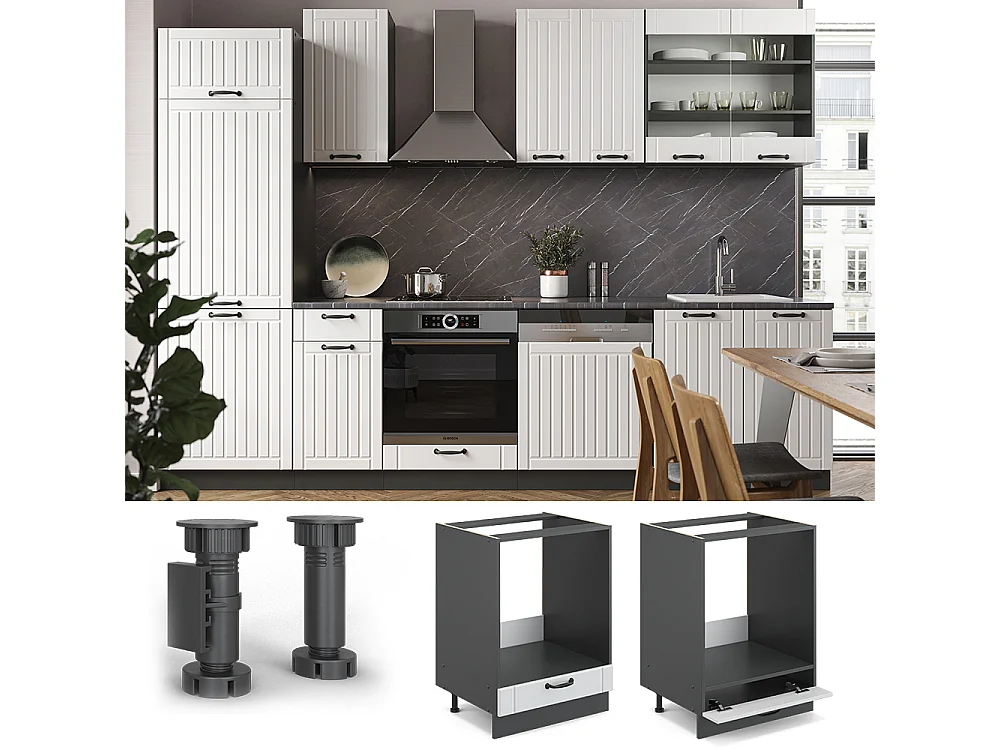 Armario para horno empotrado blanco casa de campo 60x51.6x82 fame-line