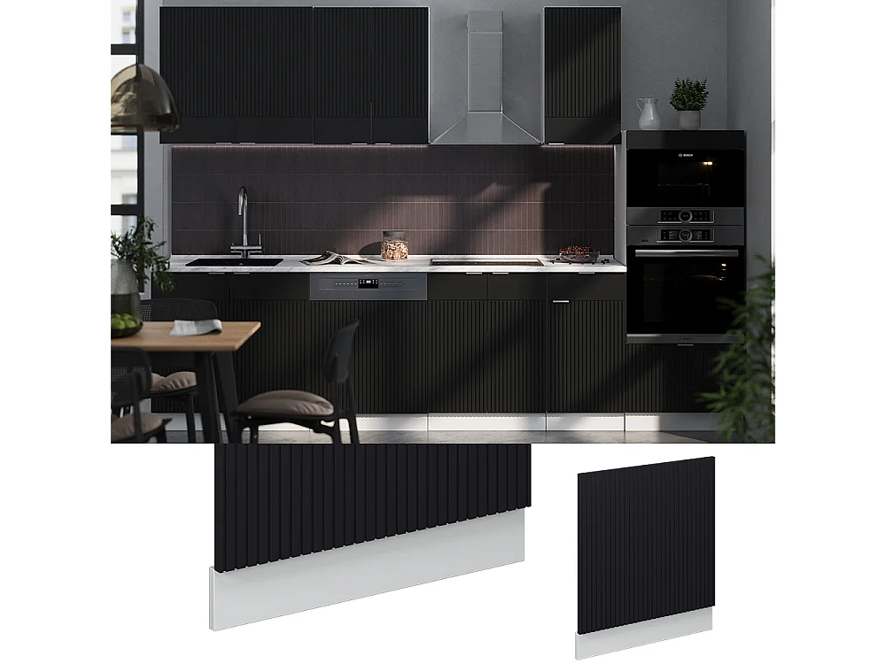 Panel frontal rayas negras 60x1.6x67.4 fame-line