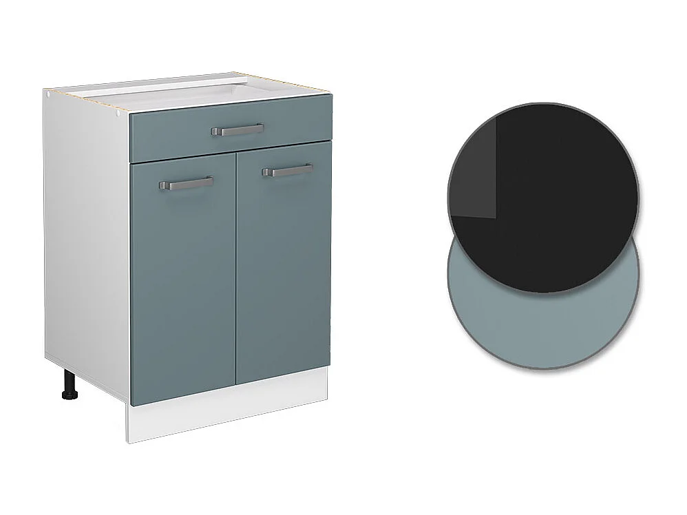 Meuble cuisine bleu-gris 60x46x81.6 r-line