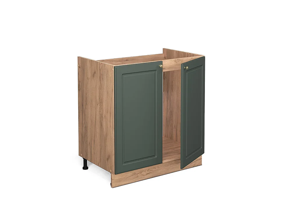 Meuble bas sous-évier vert or campagne 80x51.6x82 fame-line