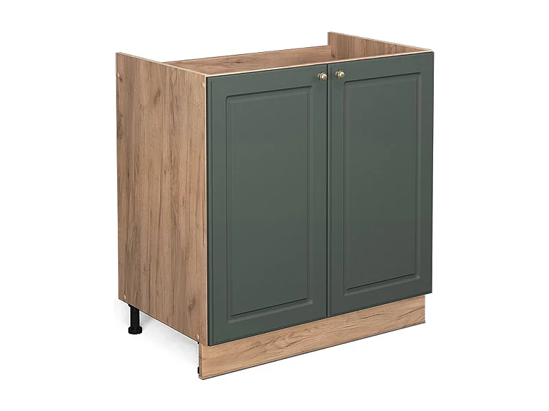 Meuble bas sous-évier vert or campagne 80x51.6x82 fame-line