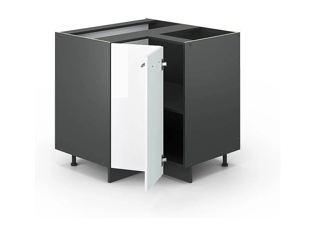 Armario de esquina blanco alto brillo 80.5x60x82 fame-line