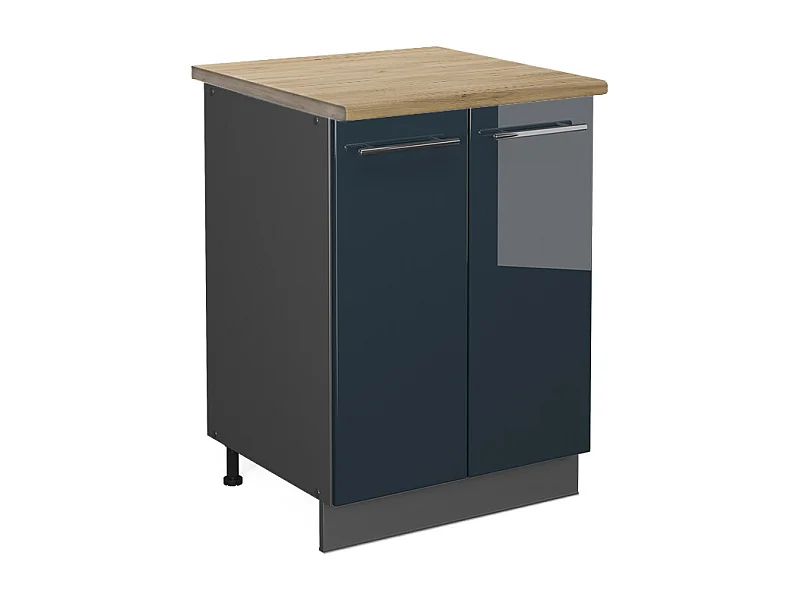 Mueble bajo de cocina azul oscuro alto brillo 60x60x82 fame-line