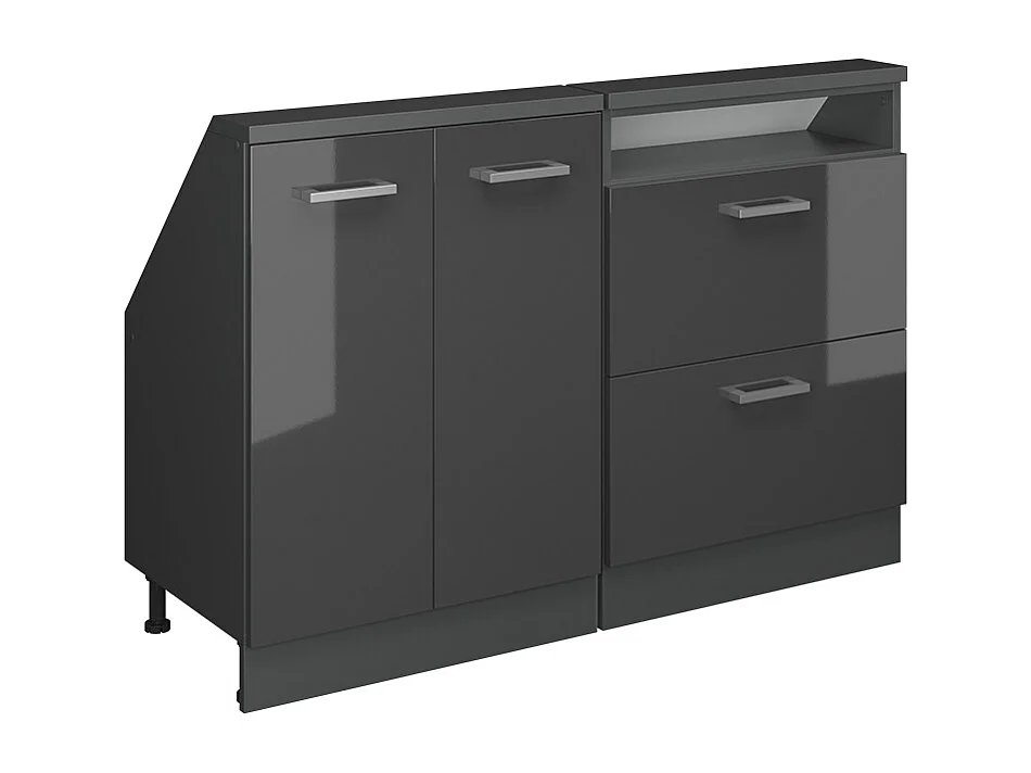 Meuble sous pente anthracite haute brillance 120x46x81.6 r-line