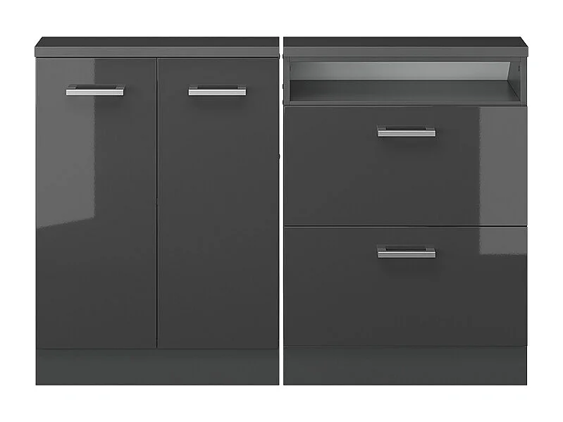 Meuble sous pente anthracite haute brillance 120x46x81.6 r-line