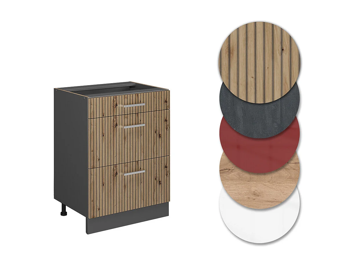 Meuble cuisine chêne artisan 60x46x81.6 r-line