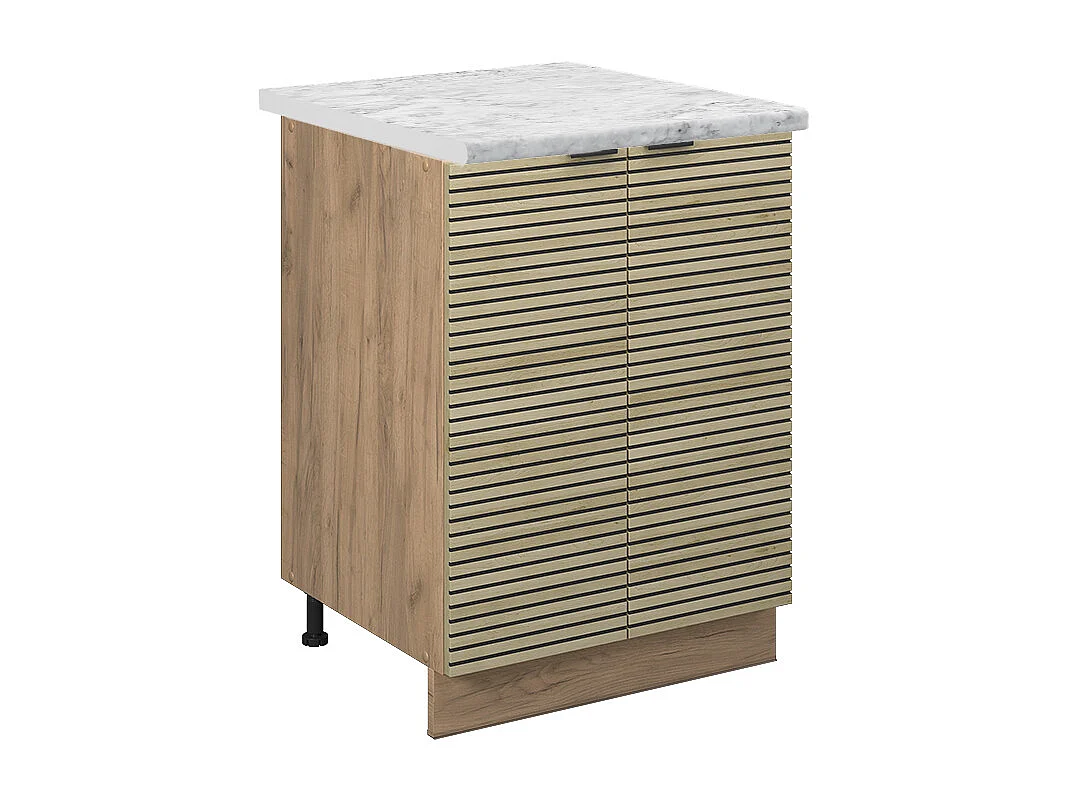 Meuble bas de cuisine panneau en chêne 60x60x82 fame-line