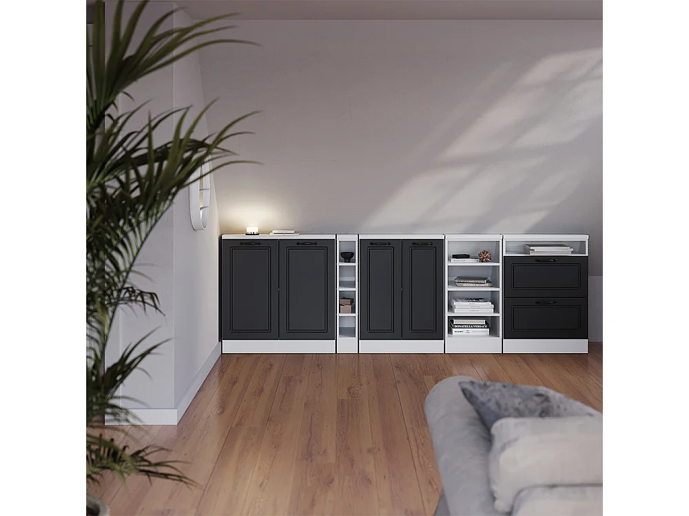 Meuble sous pente anthracite campagne 60x46x81.6 r-line