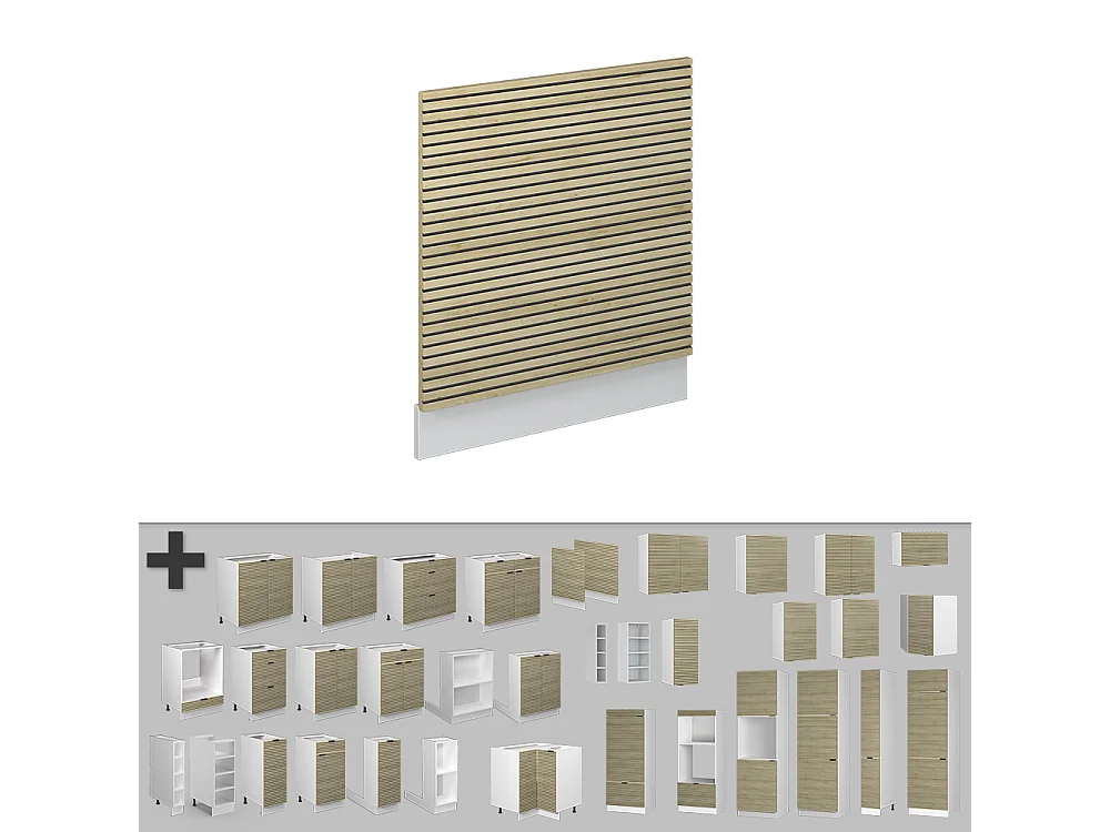 Panel frontal panel de roble 60x1.6x67.4 fame-line