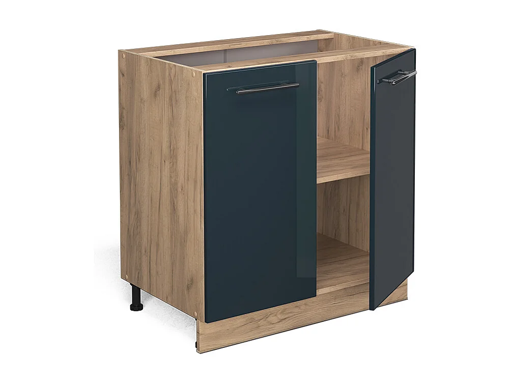 Mobiletto base cucina blu scuro lucido 80x60x82 fame-line