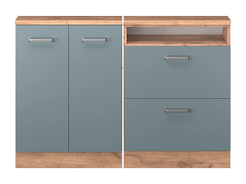 Armario de cocina para techo inclinado gris azulado 120x46x81.6 r-line