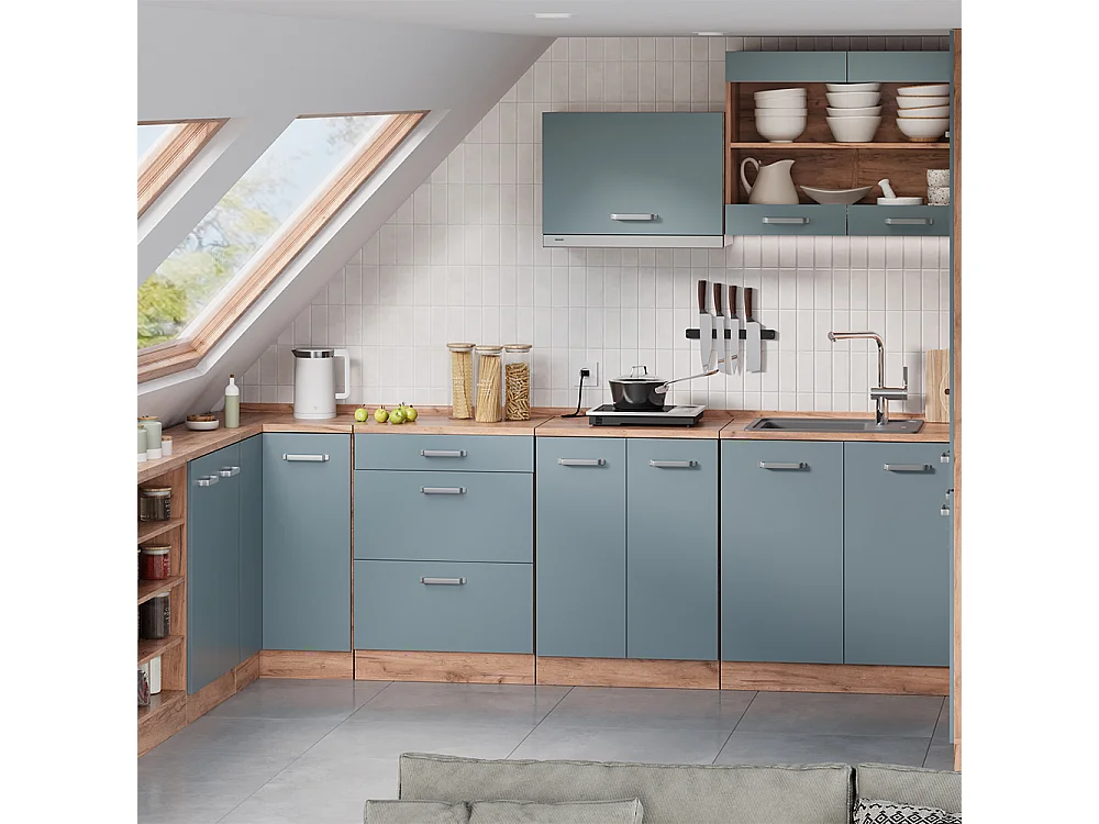 Meuble sous pente bleu-gris 120x46x81.6 r-line