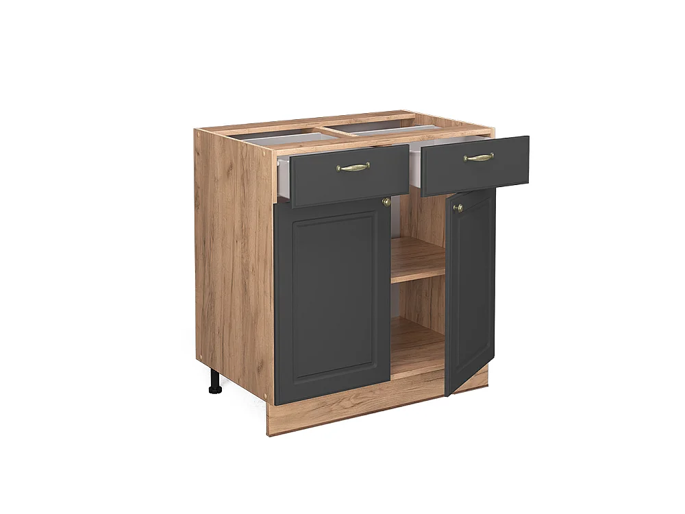 Meuble cuisine anthracite-or 80x60x82 fame-line