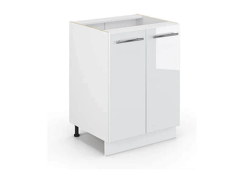 Meuble bas de cuisine blanc haute brillance 60x51.6x82 fame-line