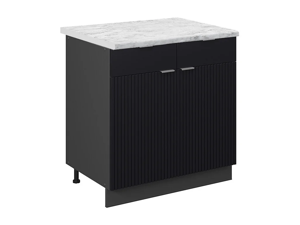 Meuble cuisine noir rayé 80x60x82 fame-line