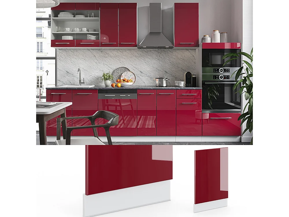 Frontpaneel bordeauxrode hoogglans 45x1.6x67.4 fame-line
