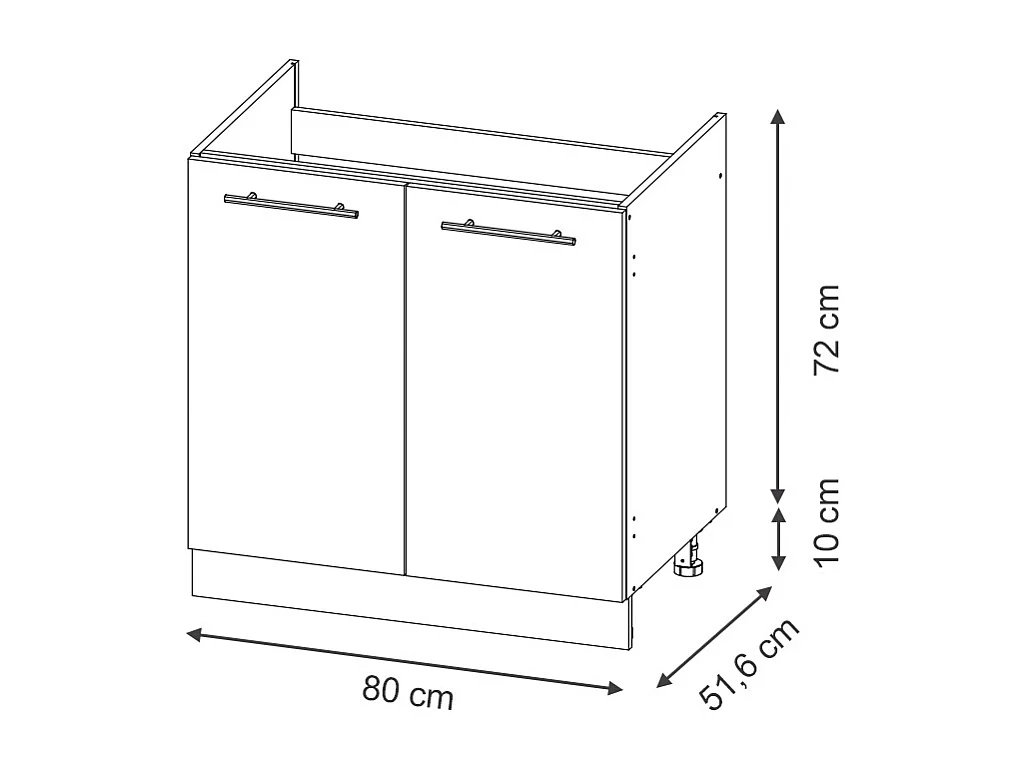 Meuble bas sous-évier grisbeige 80x51.6x82 fame-line