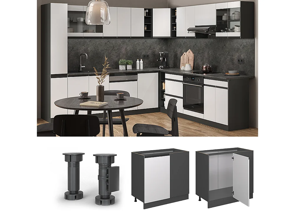 Mobile ad angolo cucina bianco 86x60x81.6 r-line