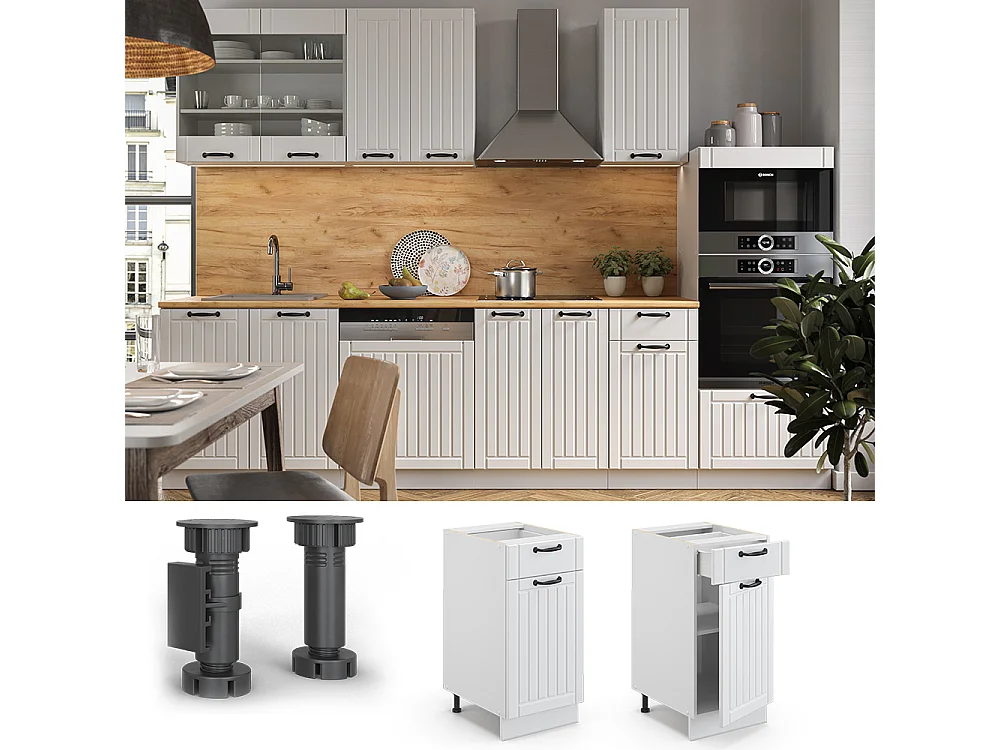 Mueble bajo de cocina blanco casa de campo 40x60x82 fame-line