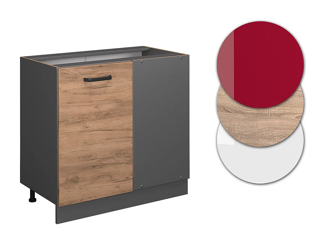 Armario de esquina roble dorado 86x60x81.6 r-line