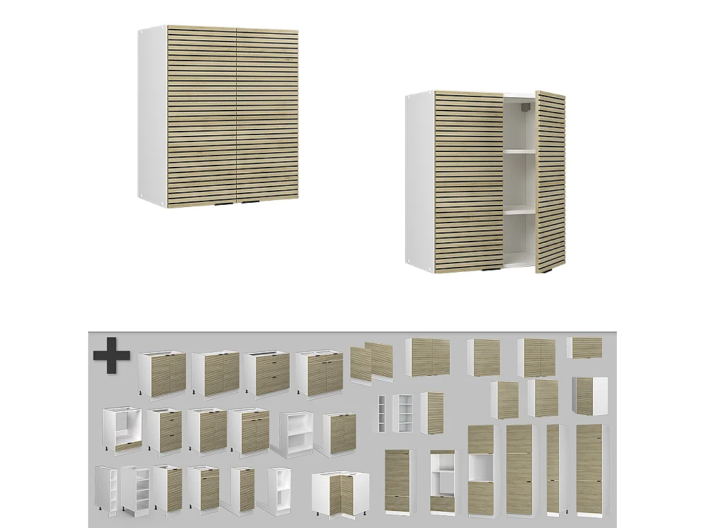 Hangkast eiken paneel 60x34.1x72 fame-line