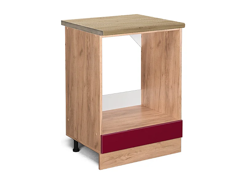 Meuble pour four rouge brillant 60x60x81.6 r-line