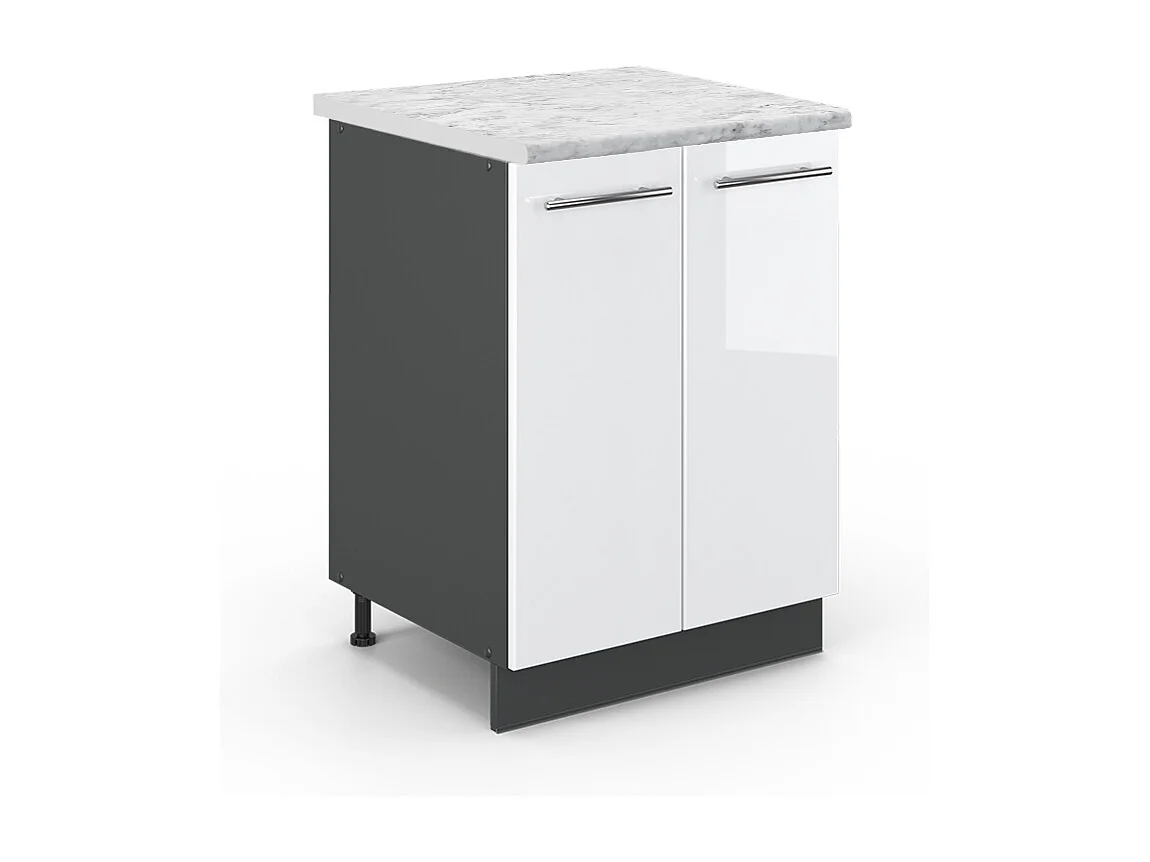 Mobiletto base cucina bianco lucido 60x60x82 fame-line