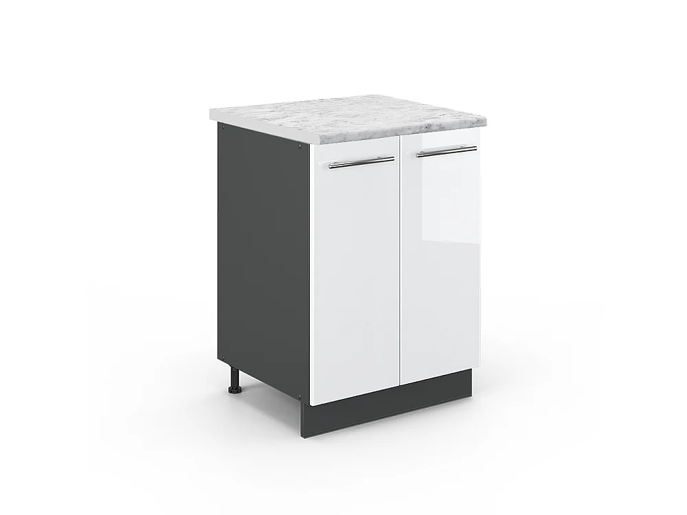 Meuble bas de cuisine blanc haute brillance 60x60x82 fame-line