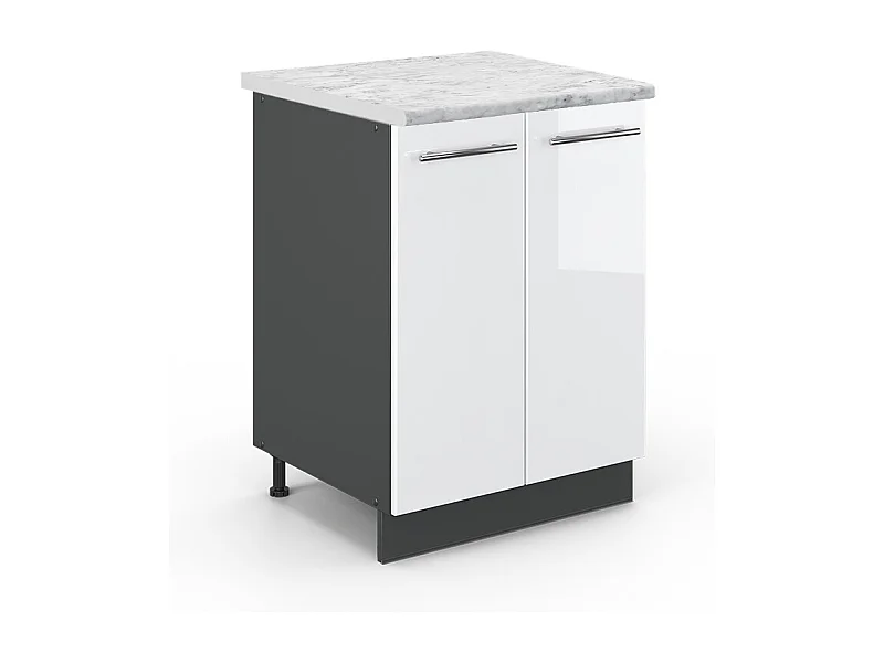 Meuble bas de cuisine blanc haute brillance 60x60x82 fame-line