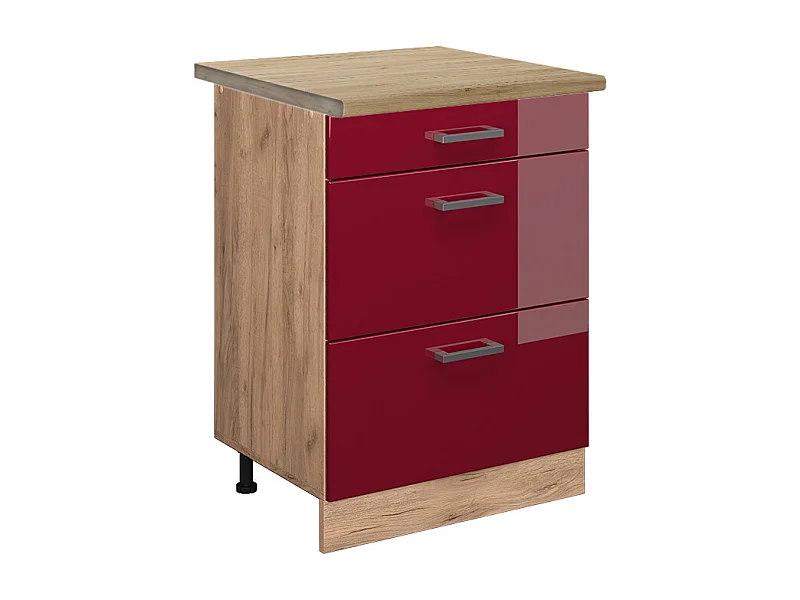 Meuble cuisine rouge brillant 60x60x81.6 r-line