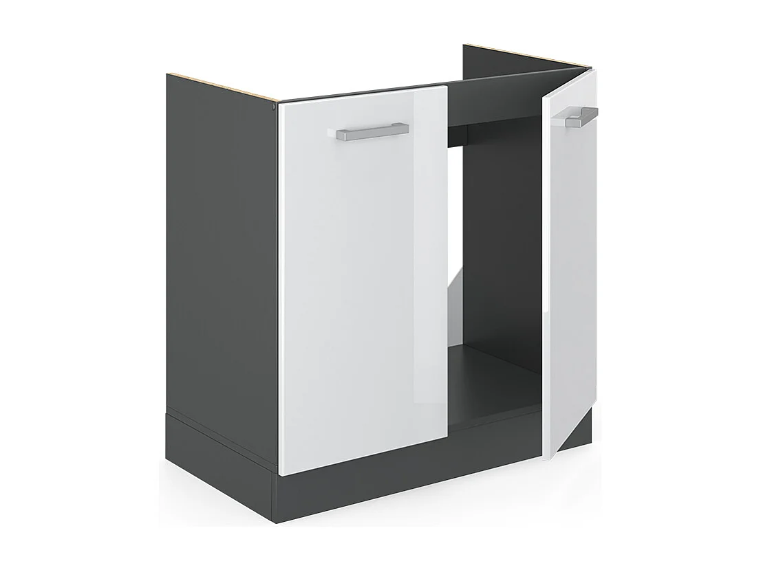 Meuble bas sous-évier blanc haute brillance 80x60x81.6 r-line