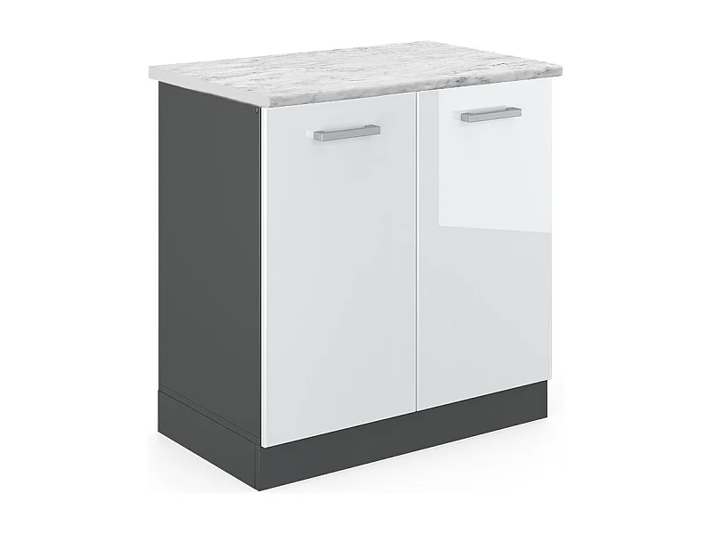 Meuble bas sous-évier blanc haute brillance 80x60x81.6 r-line