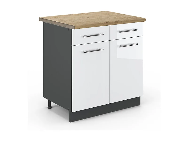 Küchenunterschrank weiß hochglanz 80x60x82 fame-line