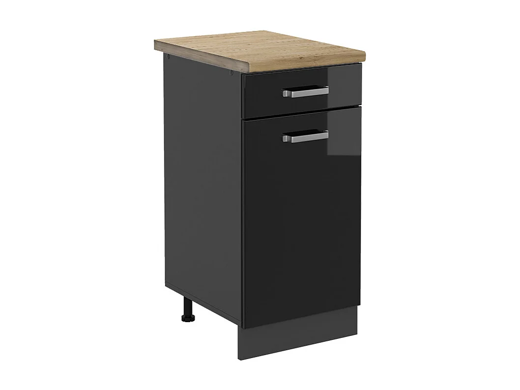 Mobiletto base per cucina nero lucido 40x60x81.6 r-line