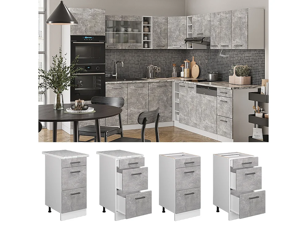 Meuble cuisine béton 40x60x81.6 r-line